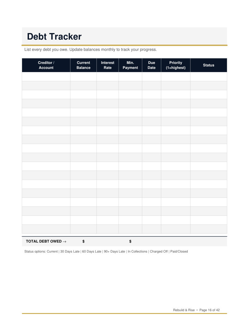 Debt Map & Payoff Tracker